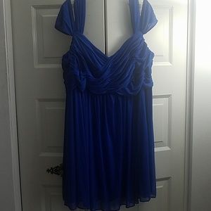 David's bridal blue bridesmaid dress